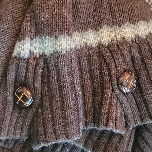 BANANA REPUBLIC Brown Fair Isle Wool Cashmere Blend Scoop Neck Sweater Vest L - Picture 6 of 6